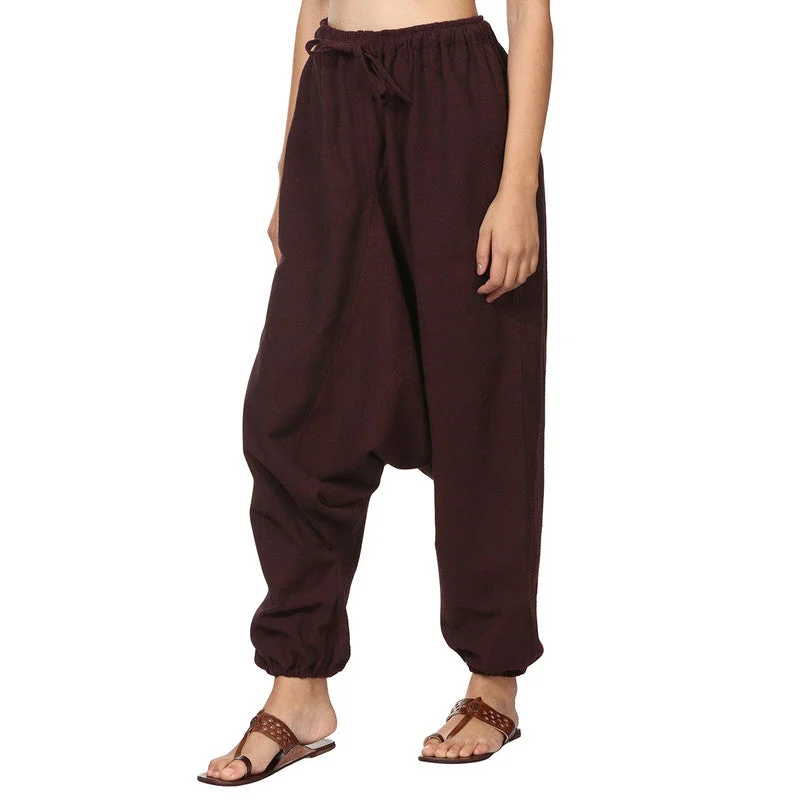 Cotton Harem Pants for Women | Maroon