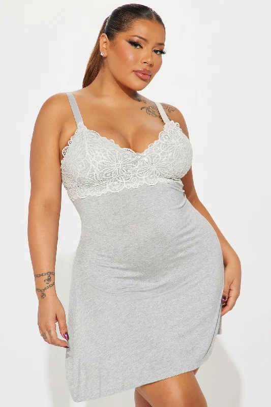 Crush On You PJ Sleep Dress - Heather Grey