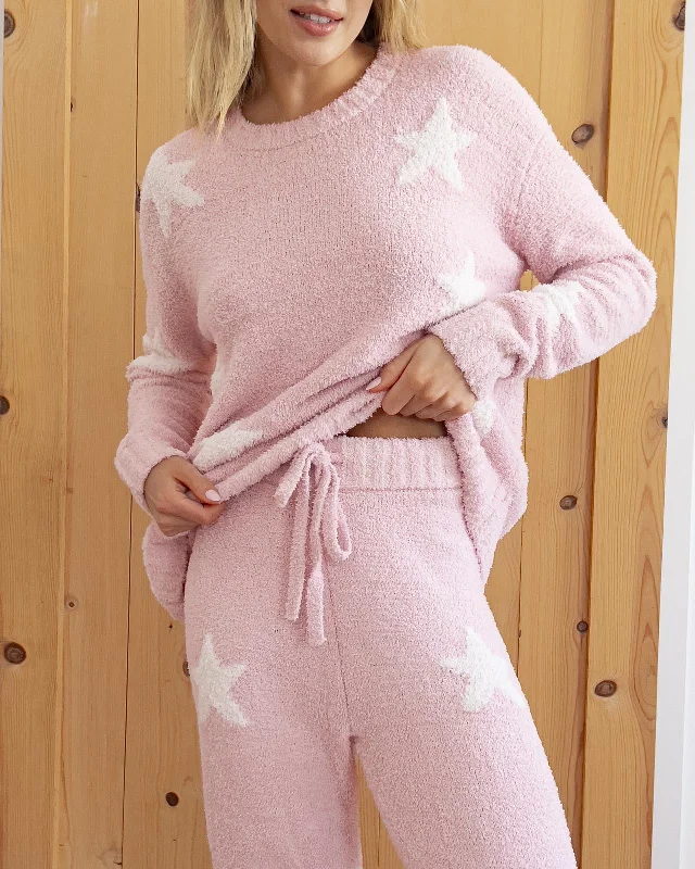 fuzzy-sweater-stars-pj-set