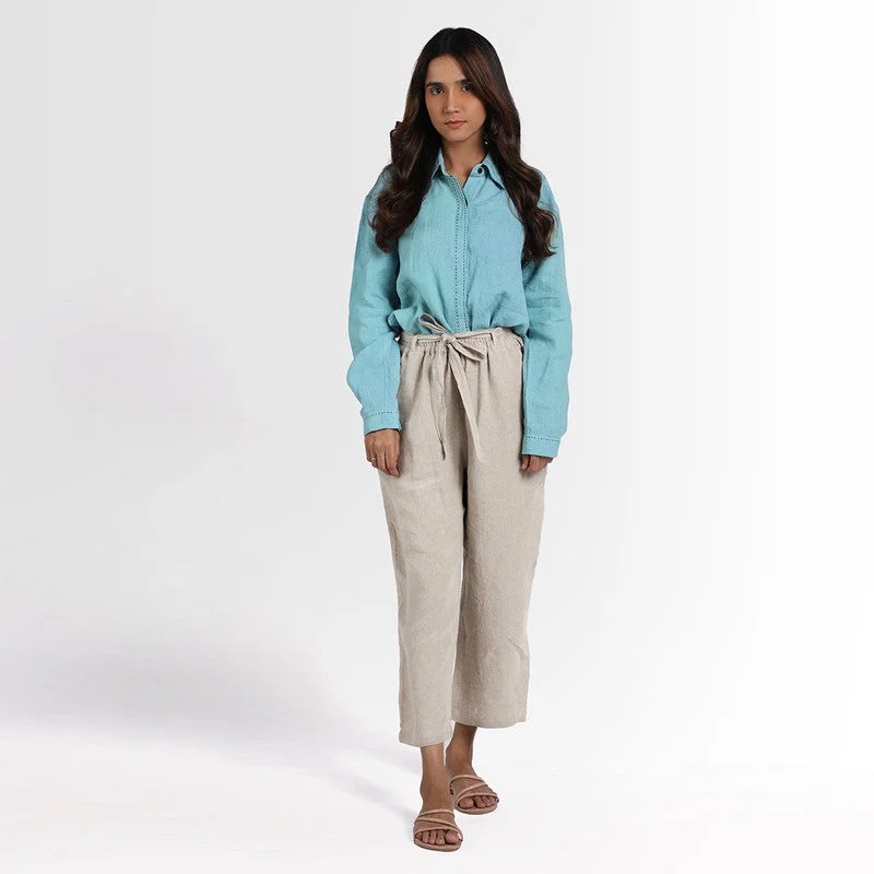 Pure Linen Pants | Grey