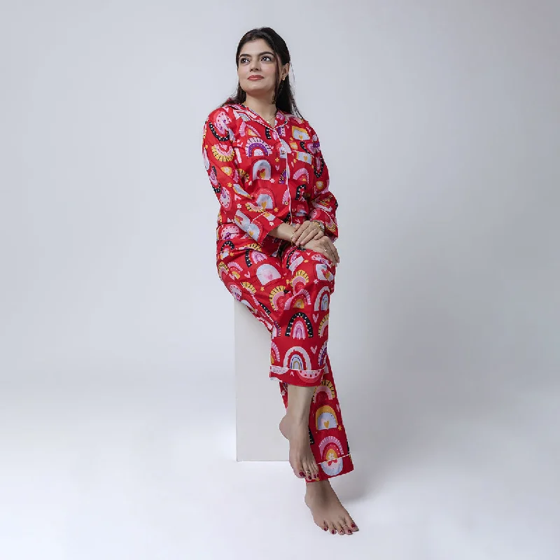 masu-living-cotton-pyjama-set-for-women-printed-red-hmapj04032024