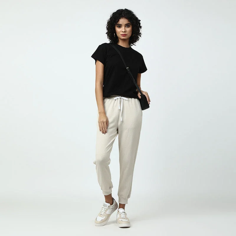 Organic Cotton Women Jogger Pants | Off-White