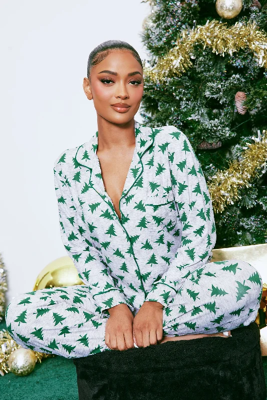 Under The Tree PJ Pant Set - Green/combo