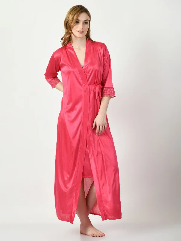 Women's Satin Pink Nightdress - Legit Affair