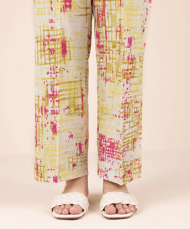 Printed Cambric Straight Pants