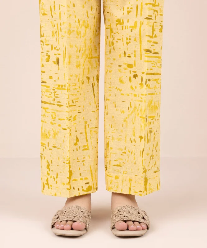 Printed Cambric Straight Pants