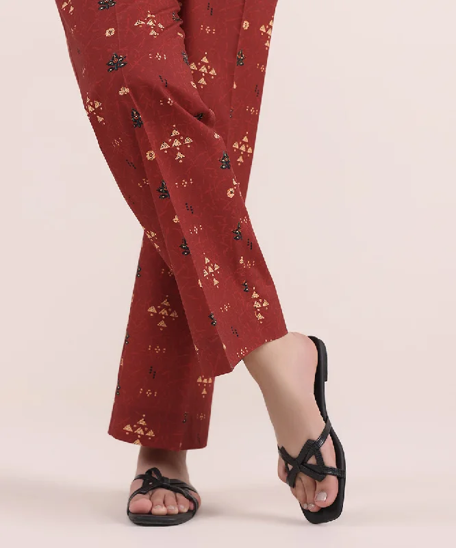 Printed Cambric Straight Pants