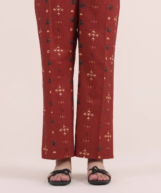 Printed Cambric Straight Pants