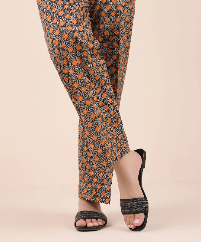 Printed Cambric Straight Pants