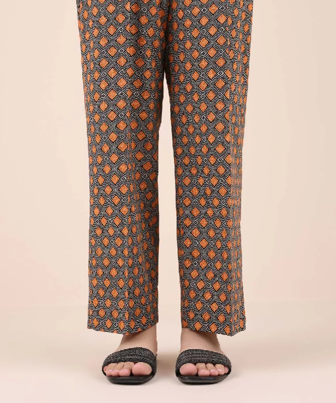 Printed Cambric Straight Pants