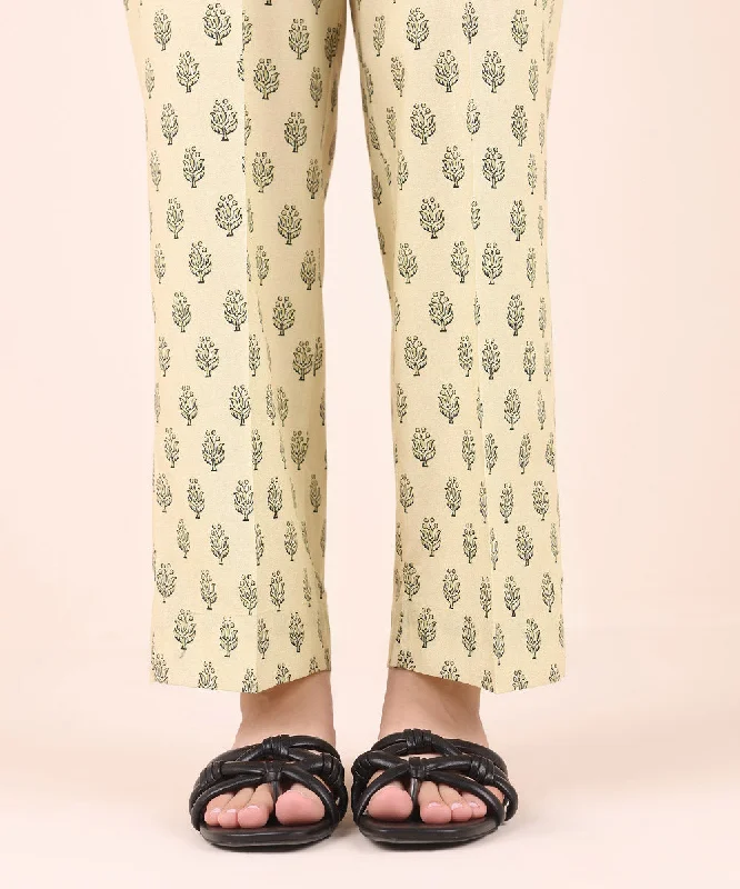 Printed Cambric Straight Pants