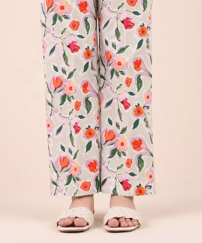 Printed Cambric Straight Pants