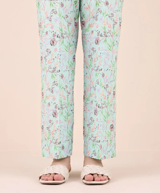 Printed Cambric Straight Pants