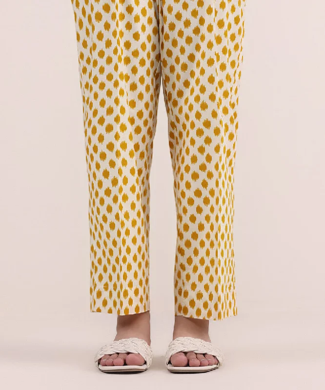 Printed Cambric Straight Pants