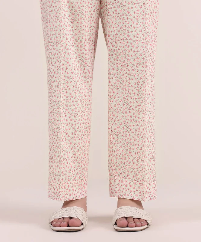 Printed Cambric Straight Pants