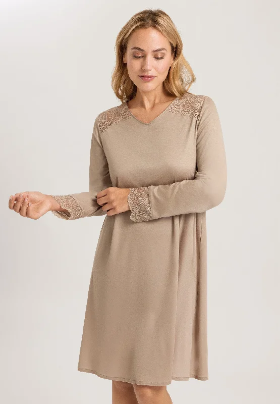 Josephine Long Sleeve Nightgown | Deep Taupe 74938-2828