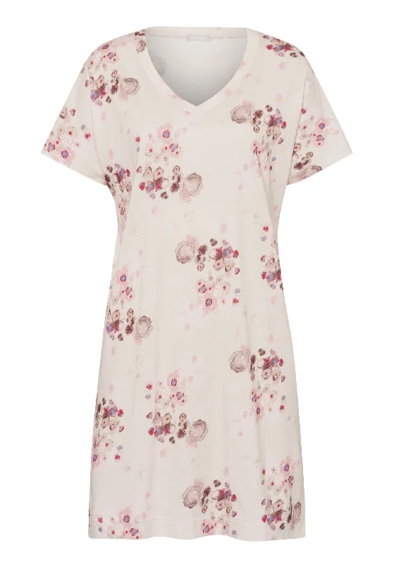 Sleep And Lounge Short Sleeve Gown | Watery Blossoms 77935-2367