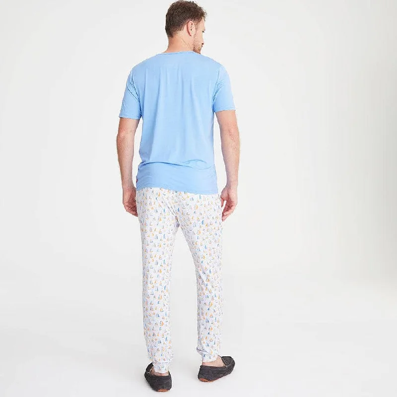 men's good vibe on the tide modal short sleeve jogger set