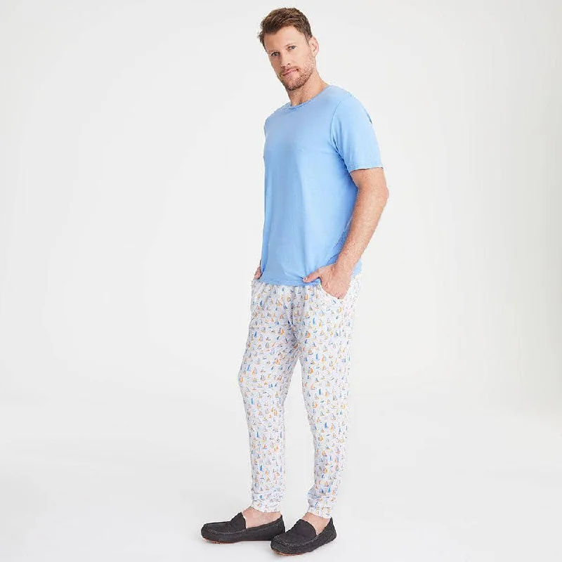 men's good vibe on the tide modal short sleeve jogger set