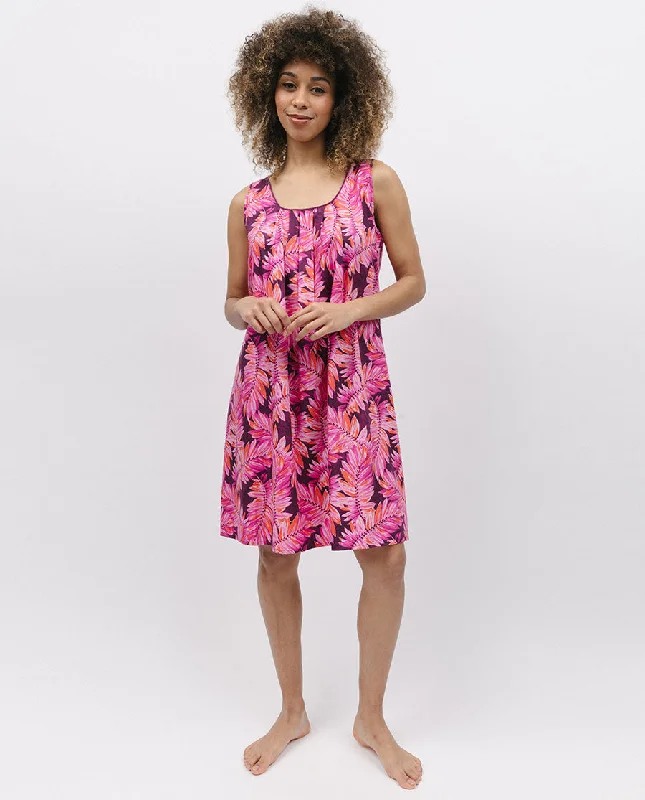 Carina Palm Leaf Print Short Nightdress