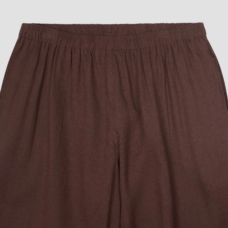 Conker Brown Mens Linen PJ Shorts