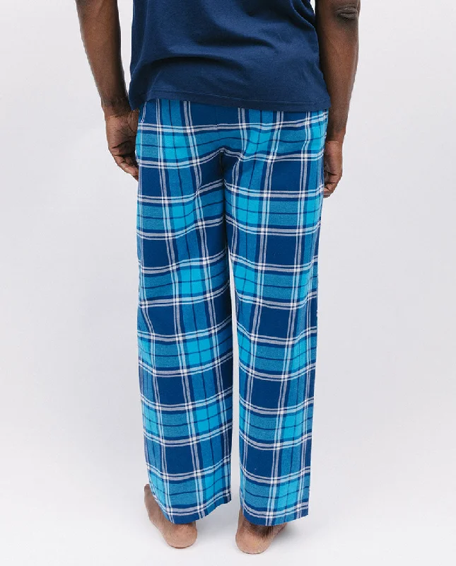 Brushed Blue Check Pyjama Bottoms