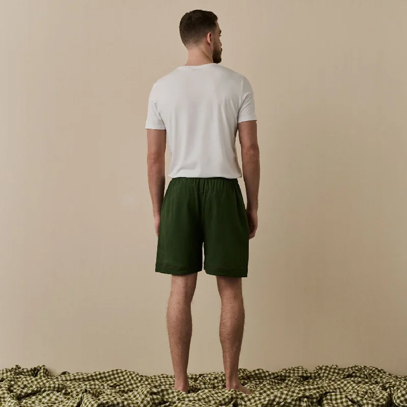 Fern Green Linen Men's Pyjama Shorts