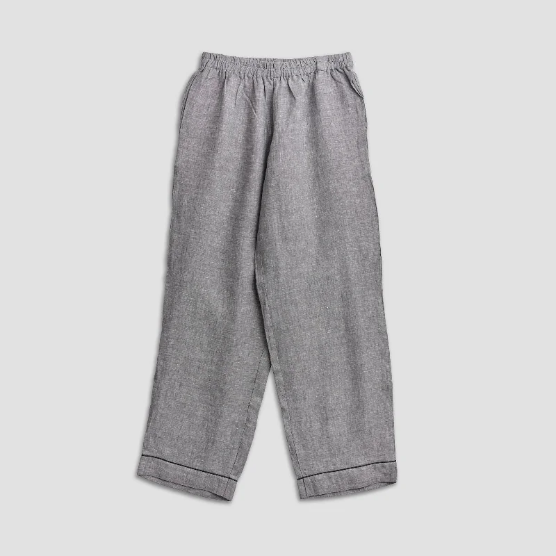 Men's Grey Linen Pyjama Trousers