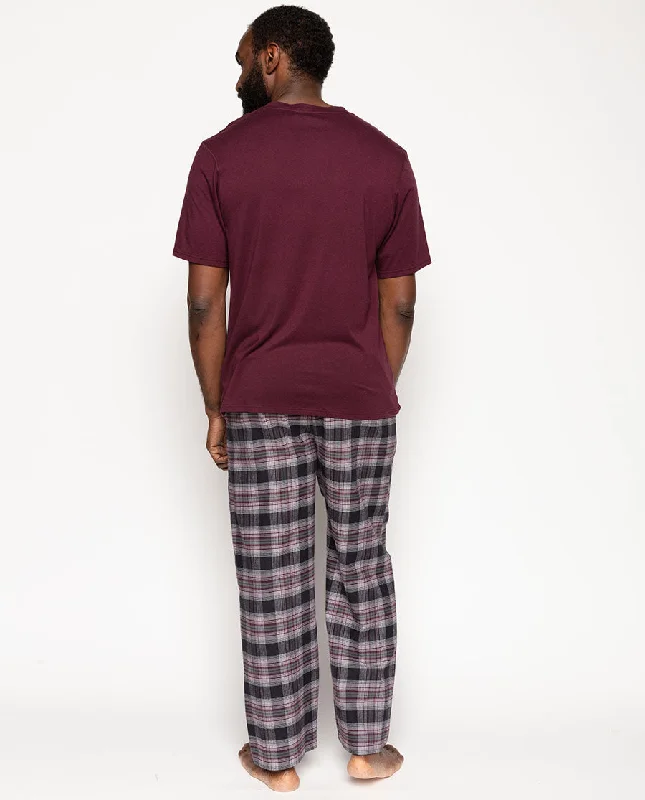 Harley Jersey T-shirt and Brushed Check Pyjama Set