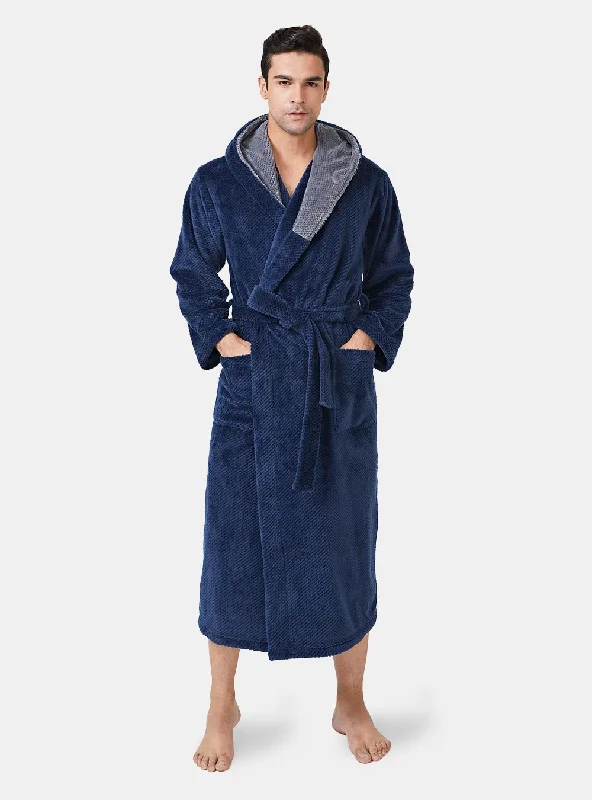 Hooded Robe Soft Coral Fleece Bathrobe