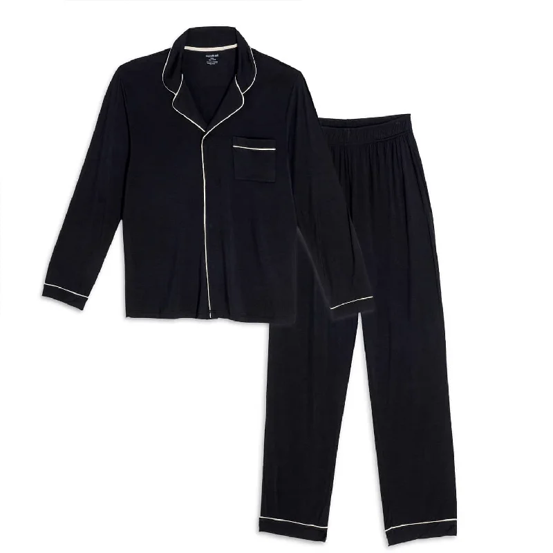 men's onyx modal magnetic classic with a twist long sleeve pajama set