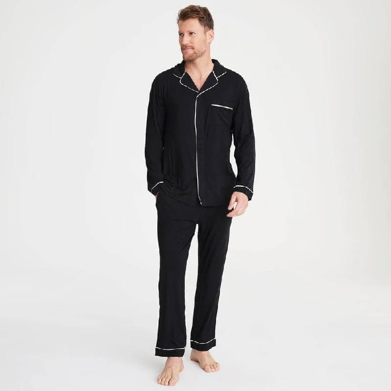 men's onyx modal magnetic classic with a twist long sleeve pajama set