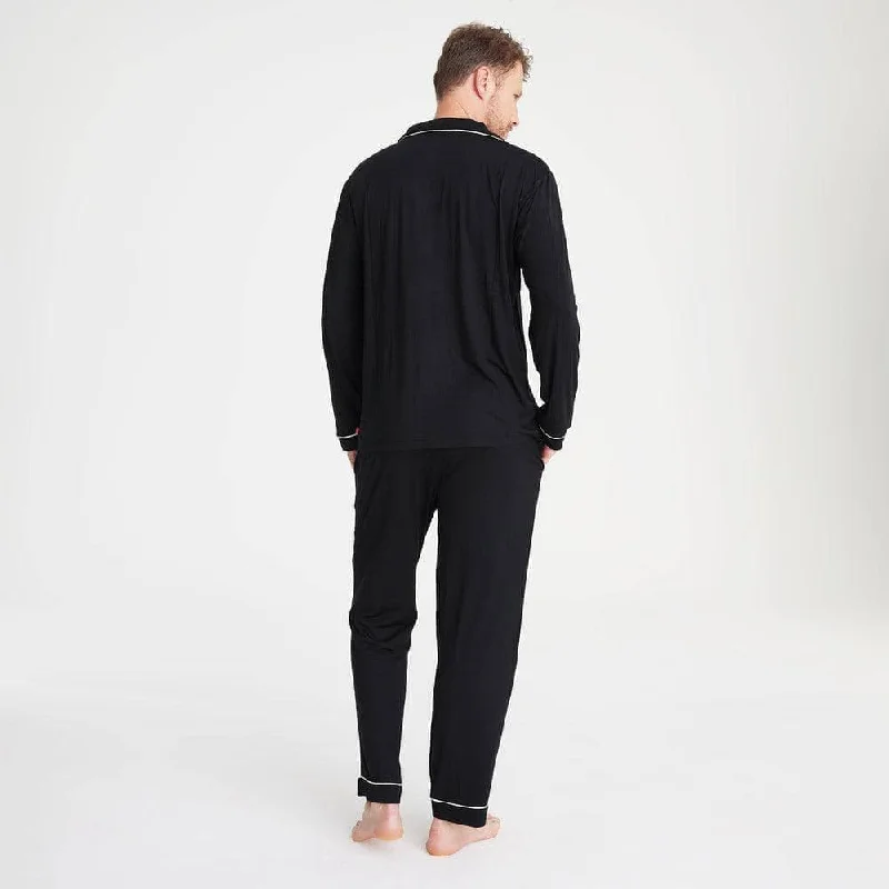 men's onyx modal magnetic classic with a twist long sleeve pajama set