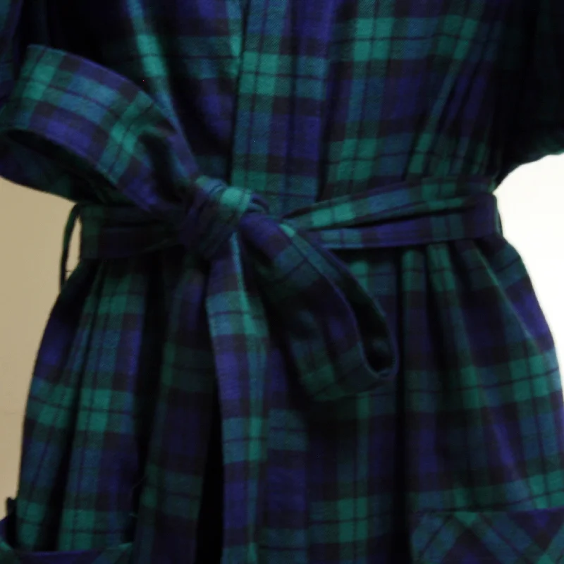 Kimono Flannel Robe in Blackwatch