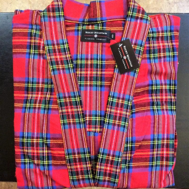 Kimono Flannel Robe in Royal Stewart