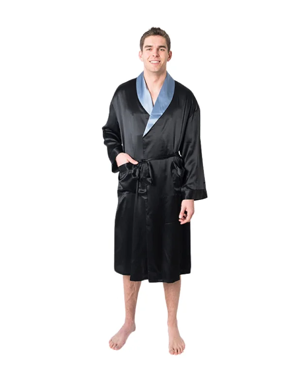 Men's Black Robe with Twilight Collar