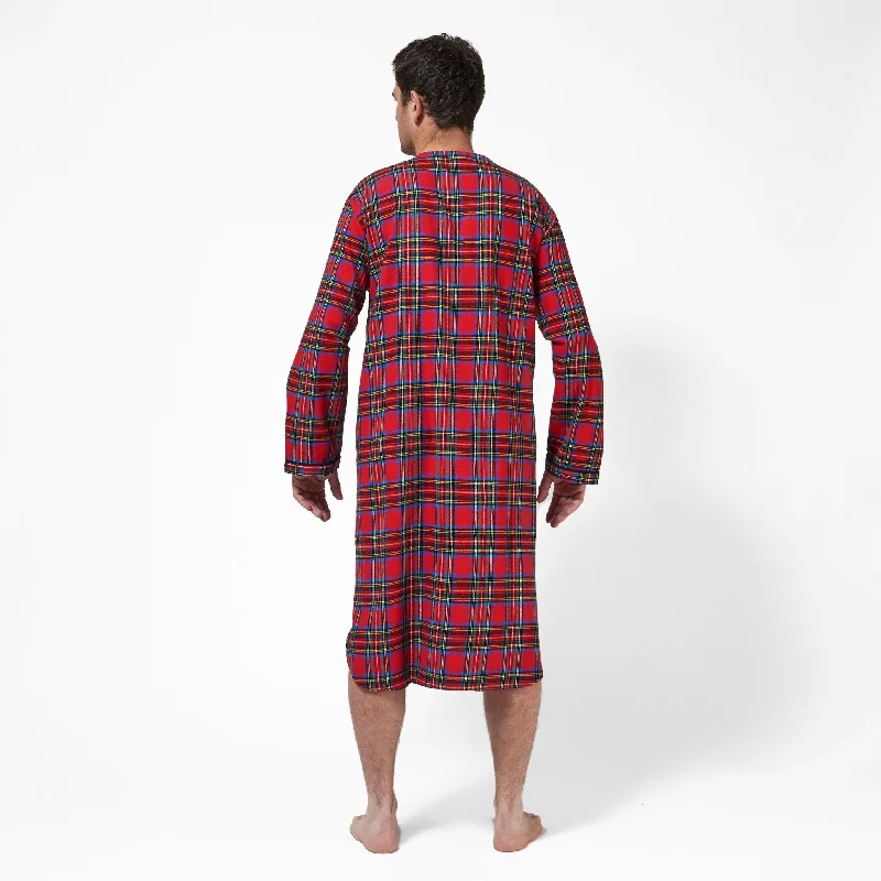 Men's Flannel Nightshirt in Royal Stewart Tartan