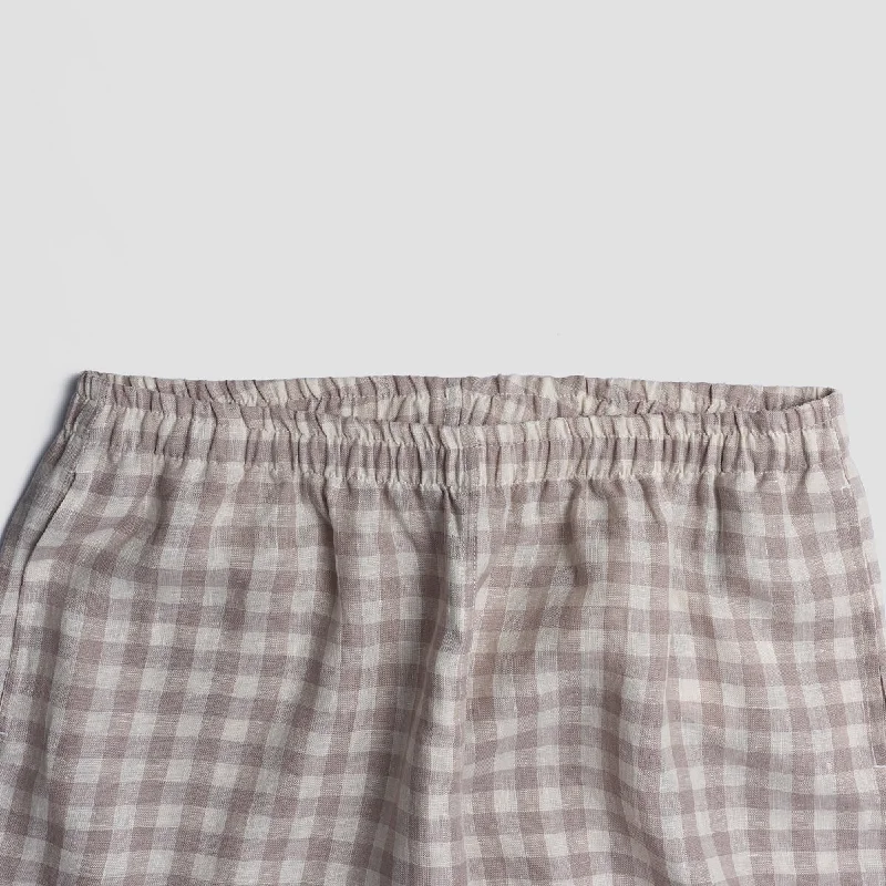 Men's Mushroom Gingham Pyjama Trousers