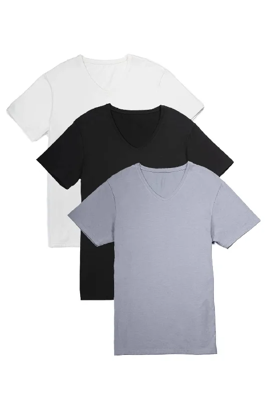 Black Gray White / S / 3 Pack