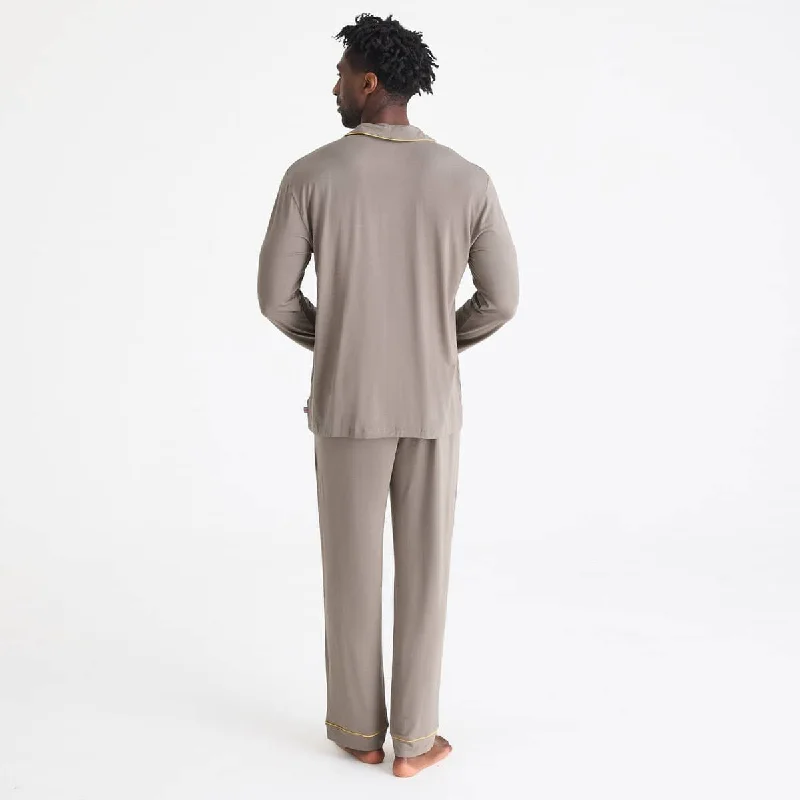 men's fresh brew modal magnetic classic with a twist long sleeve pajama set