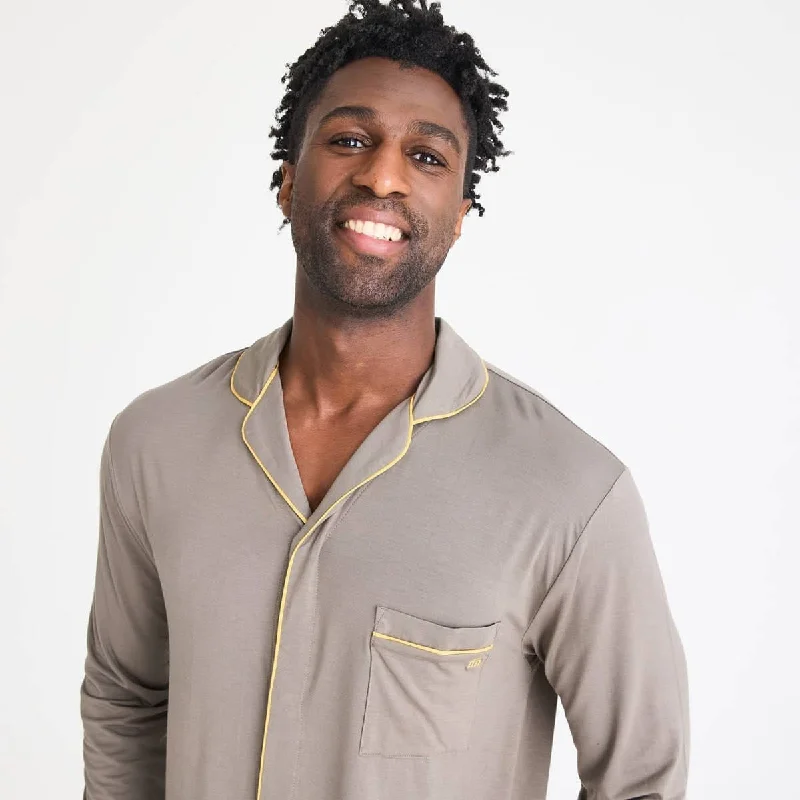 men's fresh brew modal magnetic classic with a twist long sleeve pajama set