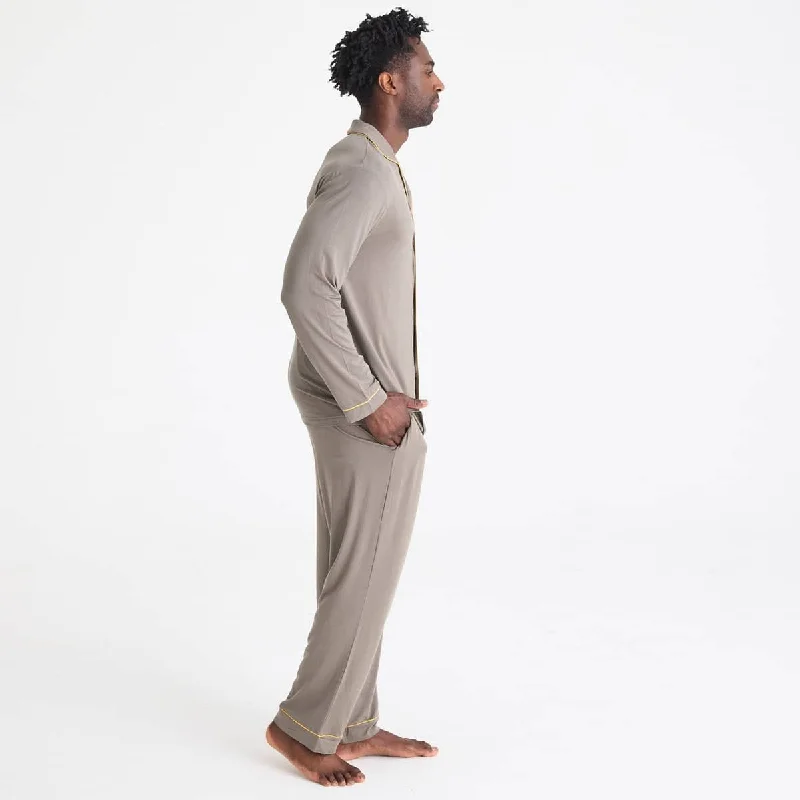 men's fresh brew modal magnetic classic with a twist long sleeve pajama set