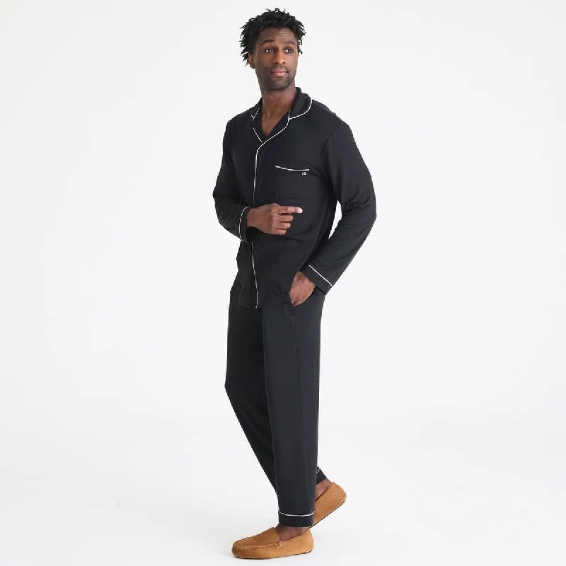 men's onyx modal magnetic classic with a twist long sleeve pajama set