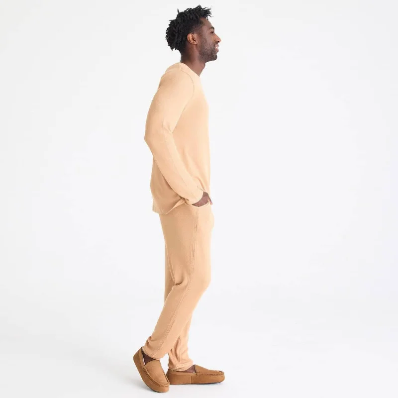 men's doe waffle modal long sleeve jogger set