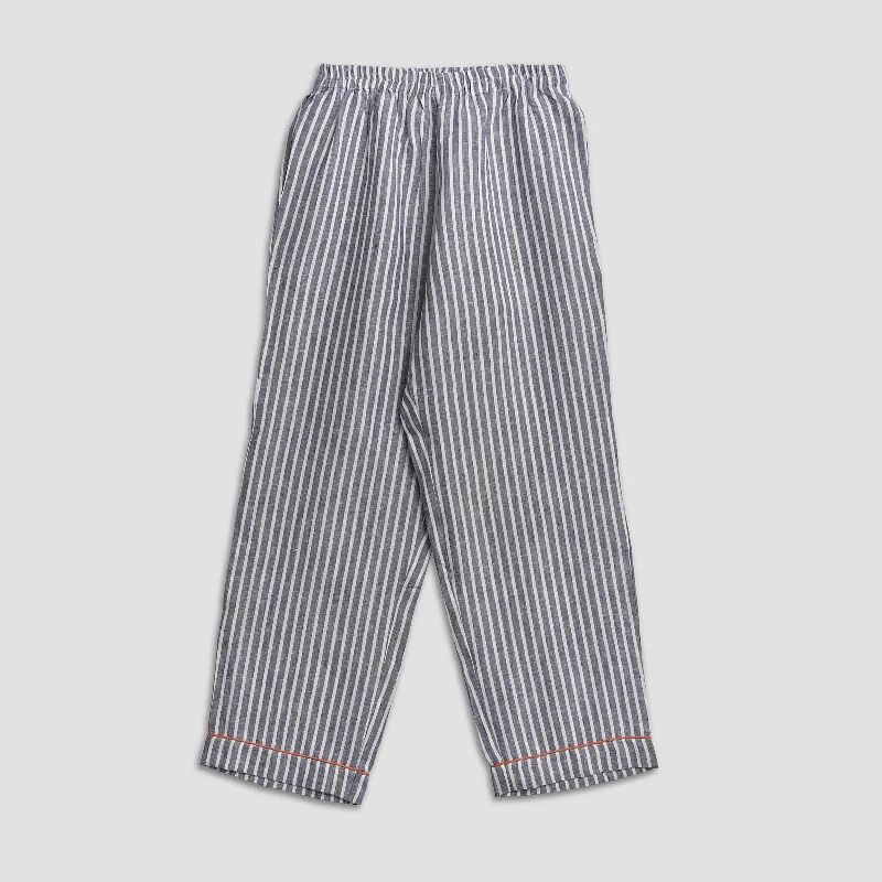 Men's Midnight Stripe Linen Pyjama Trousers