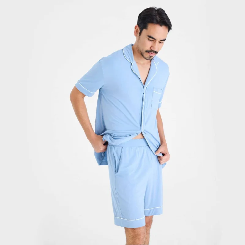 men's winter sky modal magnetic classic with a twist short sleeve pajama set