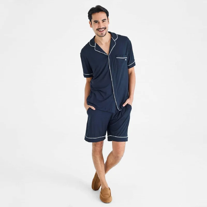 men's onyx modal magnetic classic with a twist short sleeve pajama set