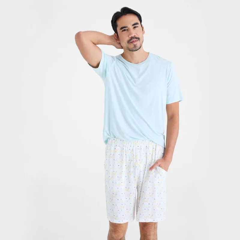 men's life cycle modal dream sleep top + shorts pajama set