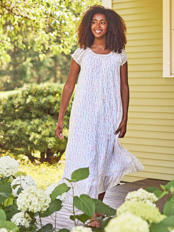 Nightgown Cotton Darling Flower White  | SUMMER DRESS