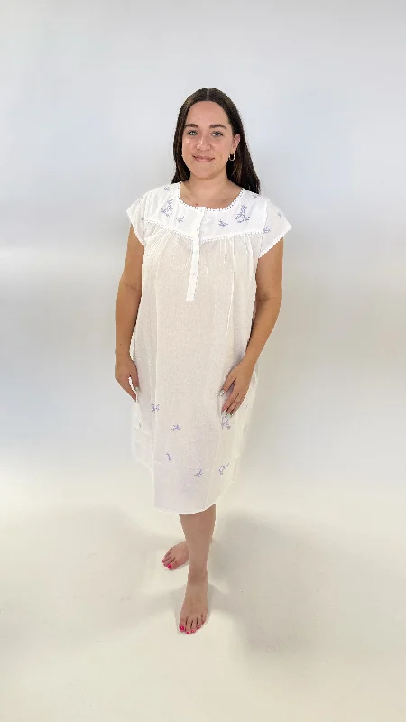 Nightshirt Short Lavender Embroidery | SUMMER DRESS